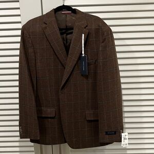Tommy Hilfiger Brown Windowpane Sport Coat